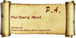 Perlberg Abod névjegykártya